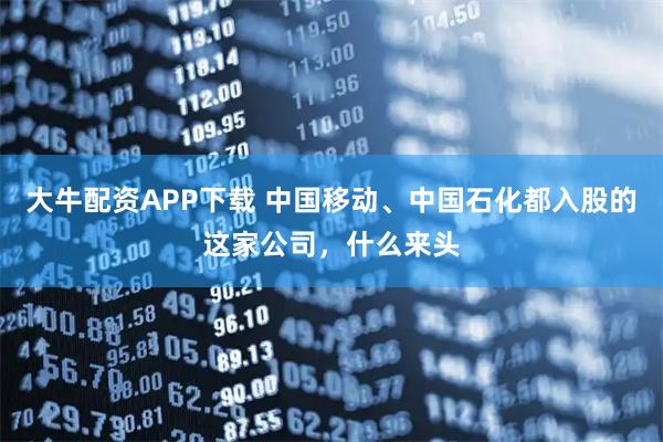 大牛配资APP下载 中国移动、中国石化都入股的这家公司，什么来头