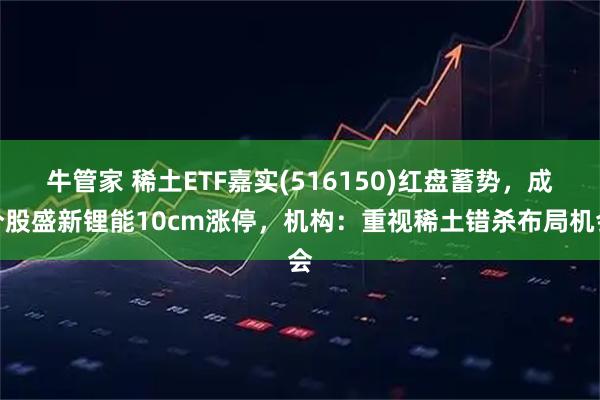 牛管家 稀土ETF嘉实(516150)红盘蓄势，成分股盛新锂能10cm涨停，机构：重视稀土错杀布局机会