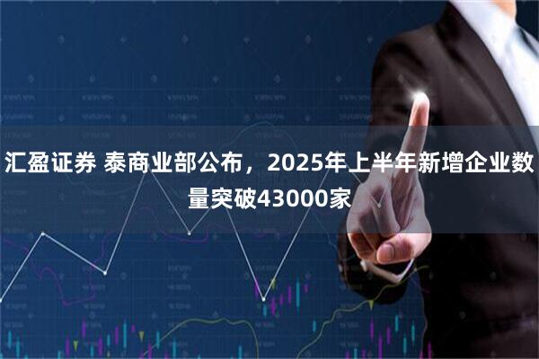 汇盈证券 泰商业部公布，2025年上半年新增企业数量突破43000家